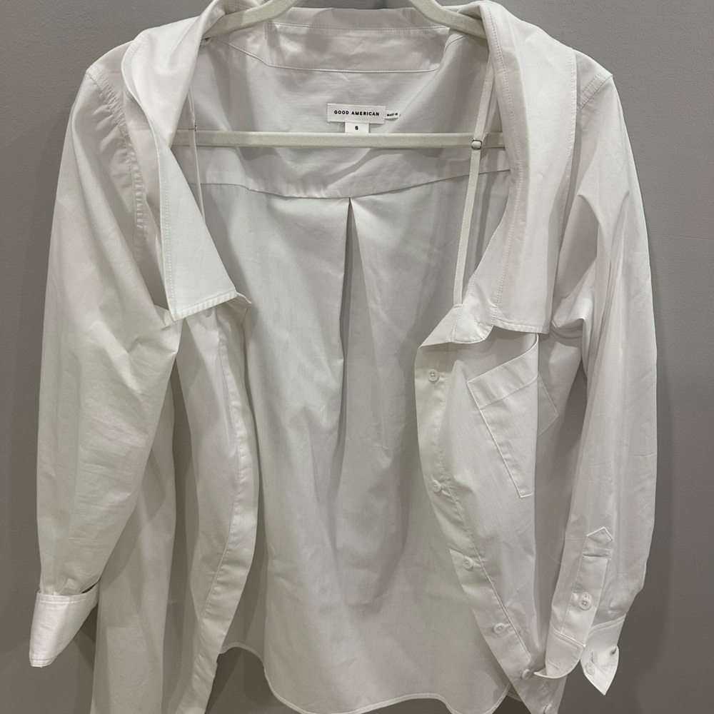 Good American White Button-Up Shirt